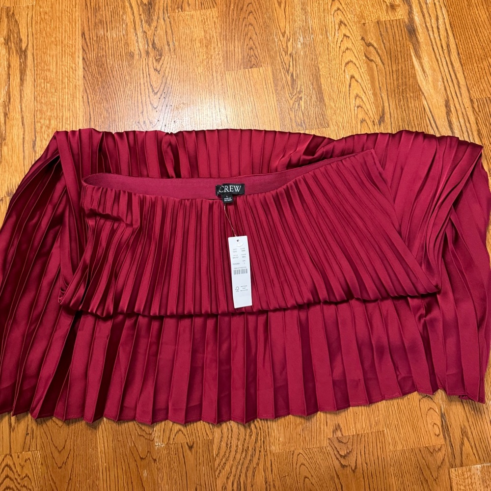 J crew pleated midi skirt - large - gayness pleated slip skirt